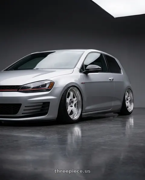 2015 Volkswagen GTI with Work Meister S1 3P 5x112 17x9+36 W Disk White wheels