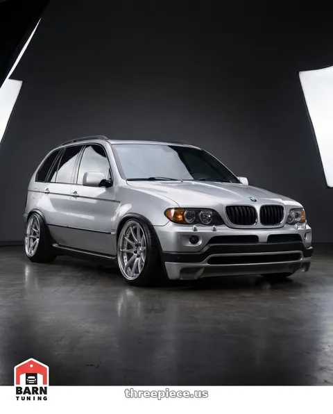 2005 BMW X5 4.8is with Work Emotion Cr 3P 5x100 18x14-12 R Disk Burning Silver wheels