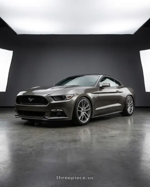 2015 Ford Mustang GT with Advanti Racing 80S Hybris 5x114.3 18x8 +45 Silver with Machined Face wheels