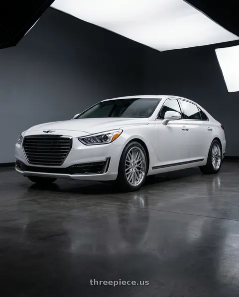 2018 Genesis G90 Ultimate with MRR GT1 5x114.3 20x10  +40 Hyper Silver Machine Lip wheels