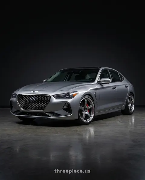 2019 Genesis G70 with Advan Racing GT PV 5x114.3 19x9.5 +50 MACHINING & HYPER PLATINUM BLACK wheels