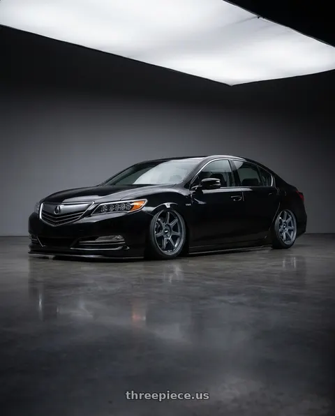 2015 Acura RLX with Rotiform BPU 5x120 18x9.5 +38 Gloss Blue Gray wheels
