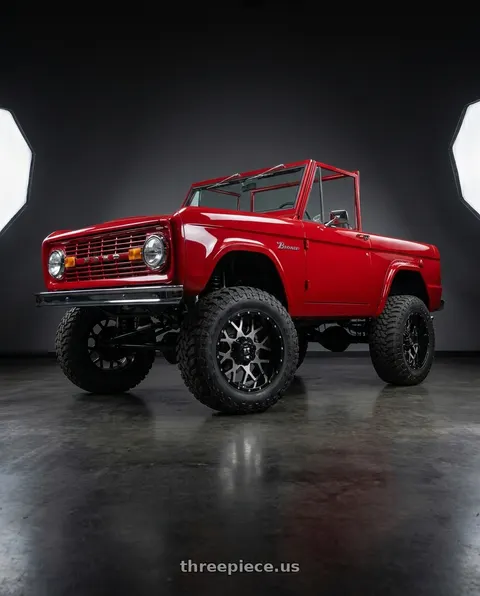 1972 Ford Bronco with FULL THROTTLE FT0151 5x114.3/5x127 17x9-12 POLISH/GLOSS BLACK wheels
