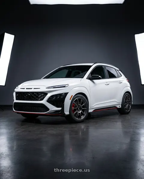 2022 Hyundai Kona N with Advan Racing RZII 5x114.3 18x8.5 +45 RACING HYPER BLACK & RING wheels