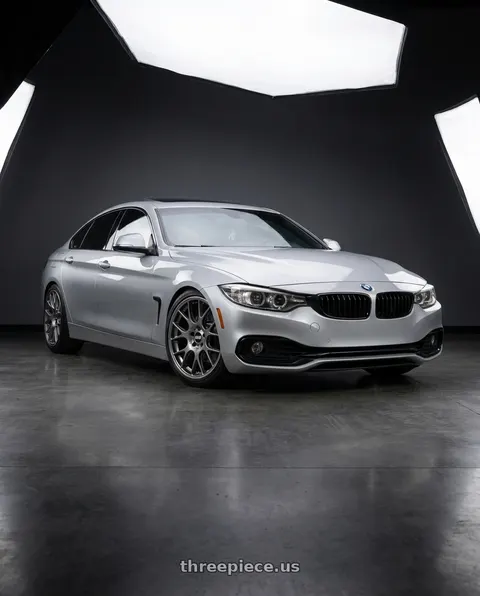 2018 BMW 430i Gran Coupe with BBS CH-R 5x112 19x8.5 +48 Satin Titanium Polished Rim Protector wheels