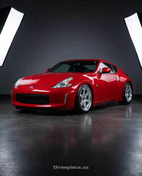 2018 Nissan 370Z with Vors TR37 5x114.3 18x8.5  +35 Silver Machine Face Lip wheels
