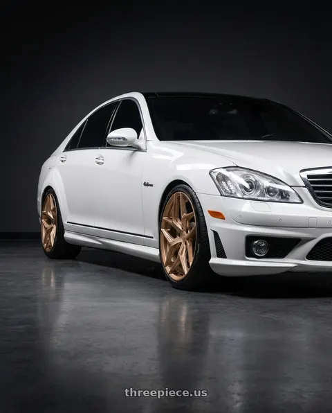 2009 Mercedes-Benz S63 AMG with Niche 1PC M267 TORSION 5X112 20X10.5 +40 PLATINUM BRONZE wheels