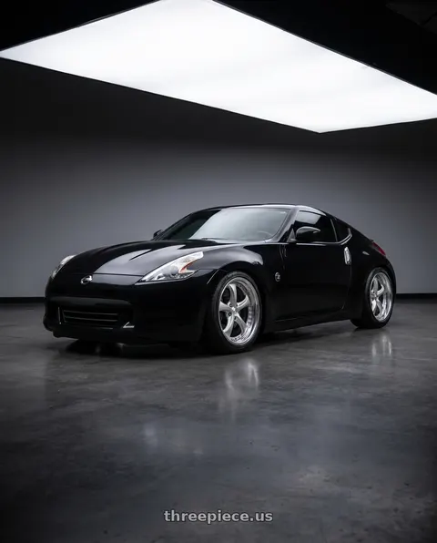 2009 Nissan 370Z with Work Wheels VS-KF 5x114.3 19x9+40 Light Grey Silver A Disk STEP RIM wheels
