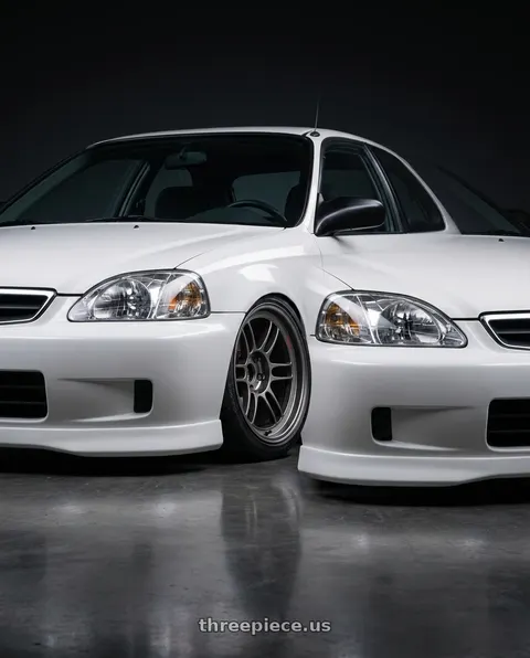 1998 Honda Civic with Enkei RPF1RS 5x114.3 18x10.5+10 Matte Gunmetal wheels