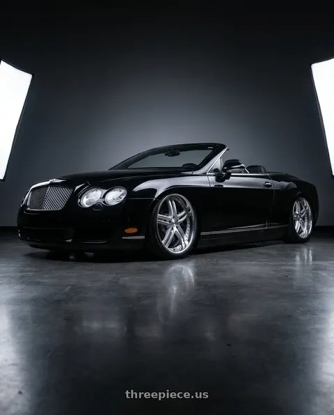 2010 Bentley Continental GTC with XIX Wheels XIX 15 5x112 22x9 +25 Silver Machined with Stainless Steel Lip wheels