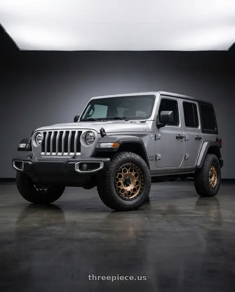 2021 Jeep Wrangler Sport with KMC KM545 TREK 5X127 17X9 +0 MATTE BRONZE WITH BLACK LIP wheels