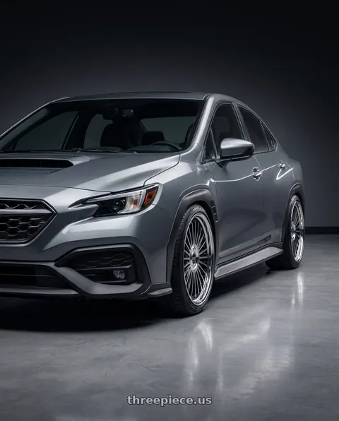 2022 Subaru WRX with Work Emitz Black Polish 5x114.3 19x7.5 +45 wheels