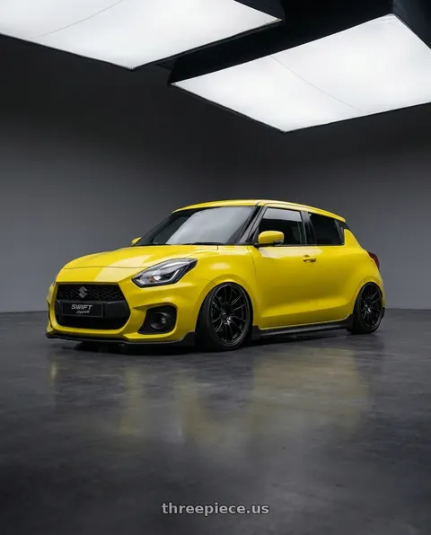 2019 Suzuki swift with Enkei GTC02 4x100 17x7.5+35 Black wheels