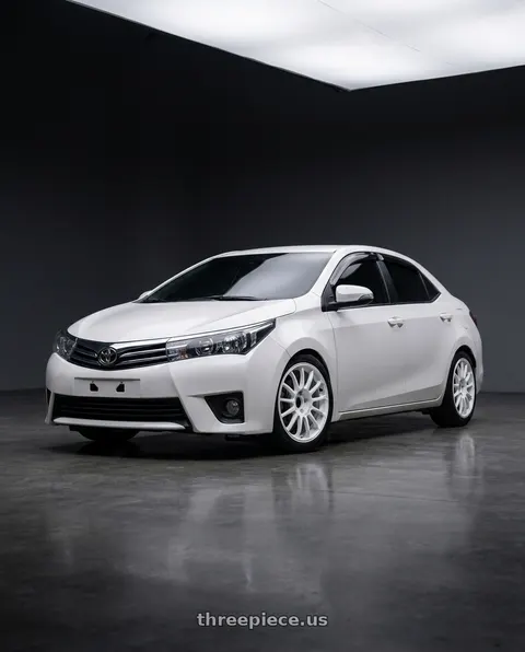2014 Toyota Corolla with Advan Racing RCx4 5x100 15x7.0 +35 RALLY WHITE wheels