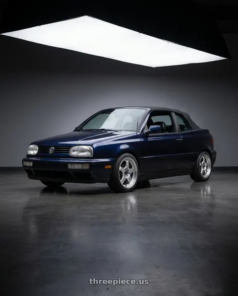 1998 Volkswagen Cabrio with Vors SP1 4x100/4x114.3 16x7  +38 Silver Machine Face Lip wheels