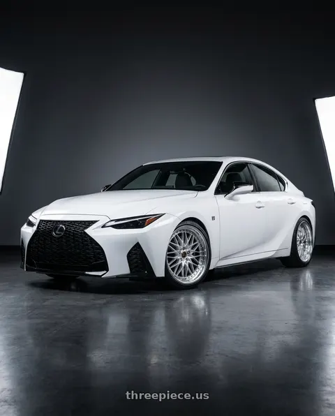 2023 Lexus IS350 F Sport with Work Vs-Xv 5x114.3 19x9.5+35 L Disk Silky Rich Silver wheels