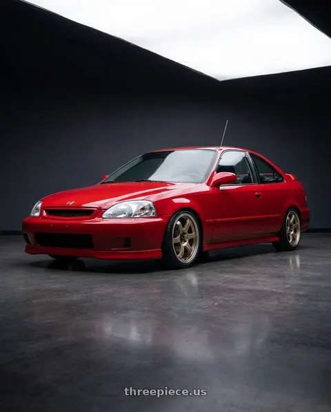 2000 Honda Civic Si with Advan Racing RG-D2 4x100 16x7.0 +42 MACHINING & CHAMPAGNE GOLD wheels