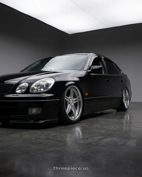 1999 Lexus GS300 with Vors AR5 5x114.3 19x8.5 +35 Silver Machine Face Lip Chrome Rivet wheels