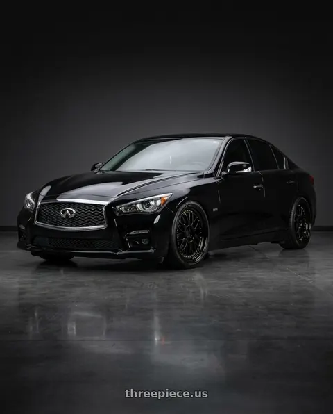 2020 INFINITI Q50 Luxe with Aodhan AH02 5x114.3 18x8.5+35 Gloss Black ( Gold Rivet) wheels