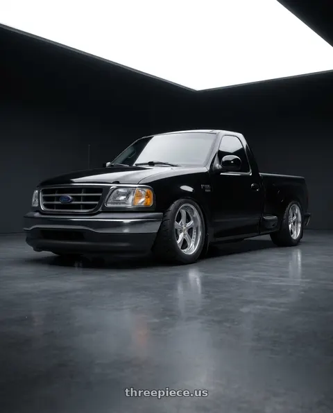 2002 Ford F-150 with Work Wheels VS-KF 5x114.3 18x8+8 Light Grey Silver R Disk FULL REVERSE wheels