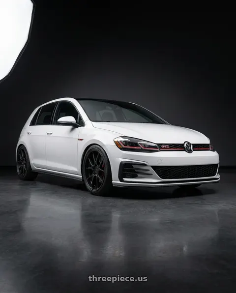 2021 Volkswagen GTI with Rotiform 207 5x112 19x9.5 +30 MATTE BLACK wheels