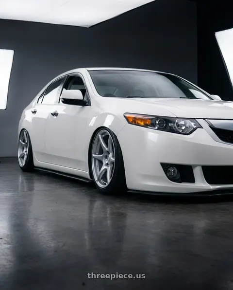 2013 Acura TSX with Kansei K11S Tandem 5x114.3 19x9.5 22 Hyper Silver wheels