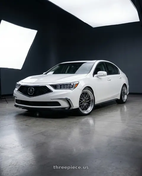 2018 Acura RLX with Work Vs-Xv 5x120 18x7.5+34 A Disk Brilliant Silver Black wheels