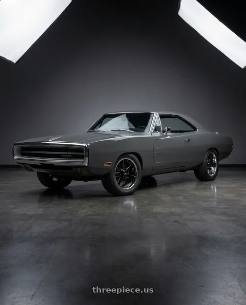 1970 Dodge Charger with Moto Metal MO200 5X127 20X10 -18 GLOSS BLACK MILLED CENTER CHROME LIP wheels