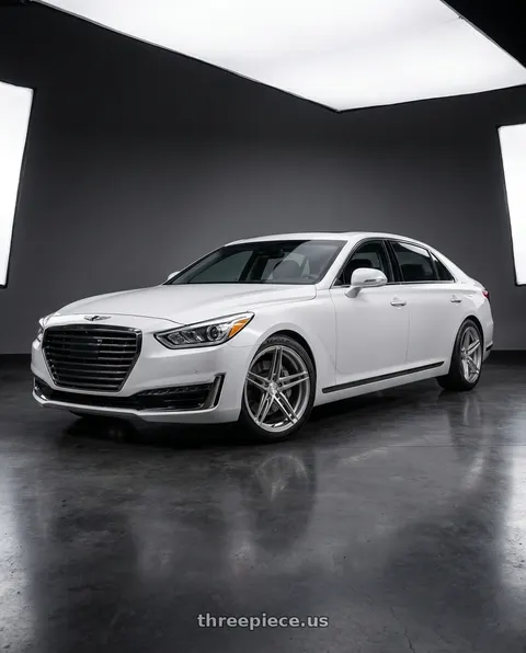 2018 Genesis G90 Ultimate with Rohana RFX15 5x114.3 20x10+40 Brushed Titanium wheels