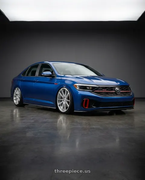 2024 Volkswagen Jetta with Rotiform 1PC R120 SPF 5X112 19X8.5 +45 GLOSS SILVER MACHINED wheels