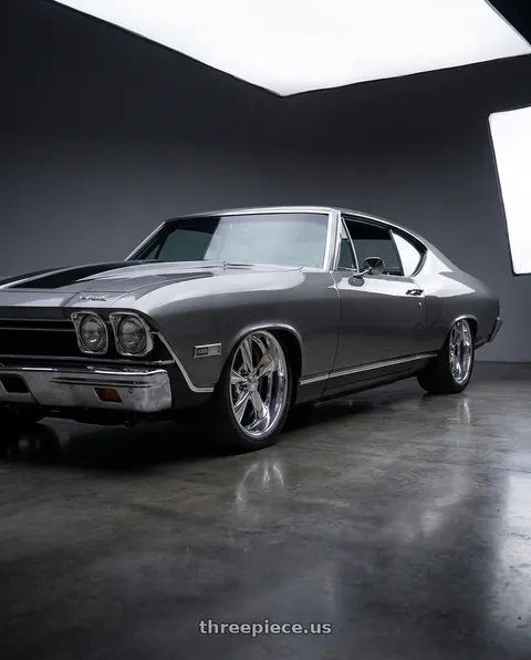 1968 Chevrolet Chevelle SS 396 with Boyd Coddington BC1P Junkyard Dog 5x120.65 15x8 +0 High Polish wheels