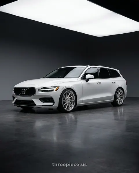 2020 Volvo V60 with Work Gnosis Cvs 5x108 21x8.5+45 A Disk Composite Buffed And Brushed wheels