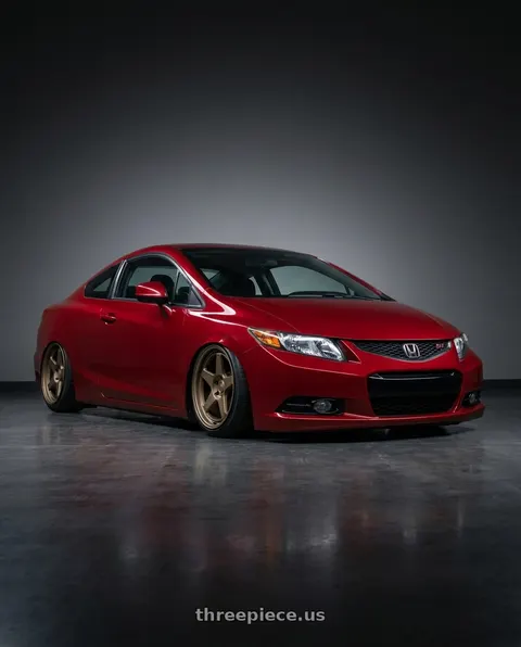 2011 Honda Civic Si with Kansei K12B KNP 5x114.3 18x9.5 22 Bronze wheels