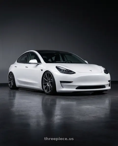 2023 Tesla Model 3 with Forgestar CF10 5x114.3 19x10 +42 Gloss Anthracite wheels