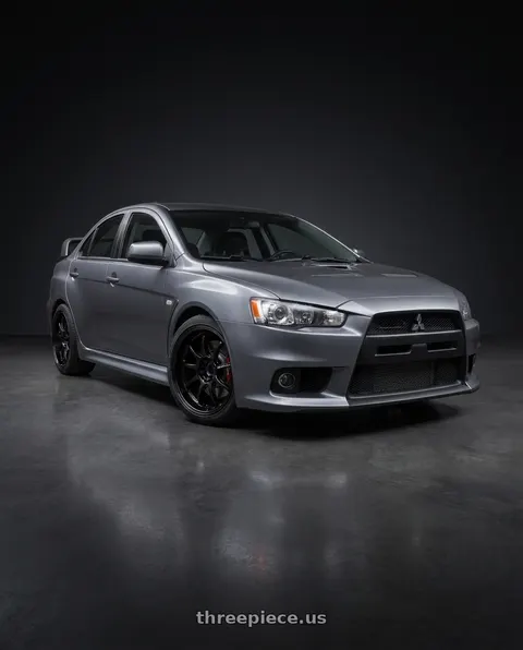 2015 Mitsubishi Lancer with Work Emotion D9r 5x114.3 18x9.5 +12 Black wheels
