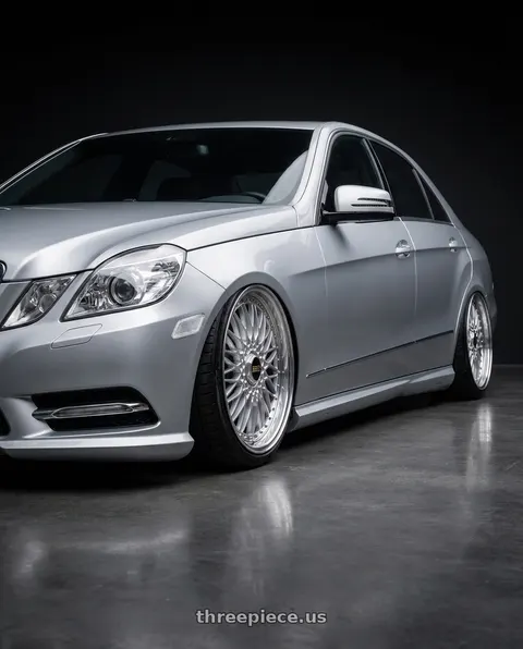 2012 Mercedes-Benz E550 with BBS Super 5x112 19x10 +40 Diamond Silver wheels