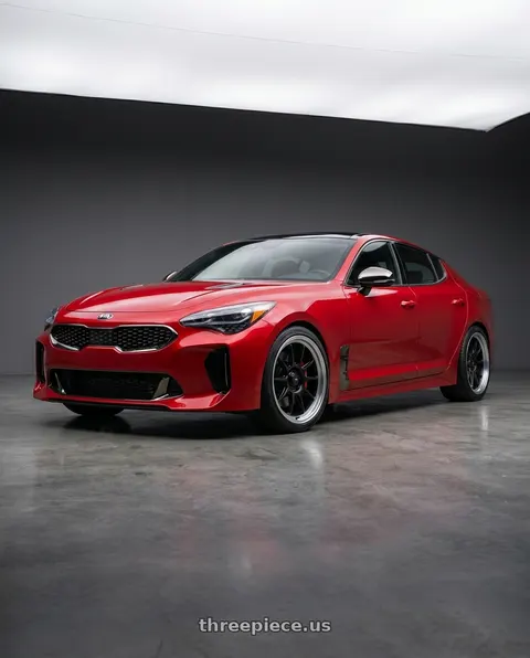 2022 Kia Stinger with Konig Countergram 5x114.3 19x10+25 Matte Black / Matte Machined Lip wheels