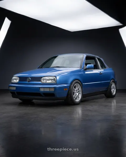 1998 Volkswagen Cabrio with Enkei PF01 4x100 15x7+35 Silver wheels