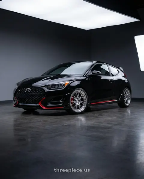 2022 Hyundai Veloster N with SSR Professor MS3 5x114.3 18x8.5+55 SL Disk Titan Silver wheels