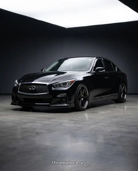 2023 INFINITI Q50 with Volk Racing TE37SL 5x114.3 19x10.5+12 Pressed Double Black wheels