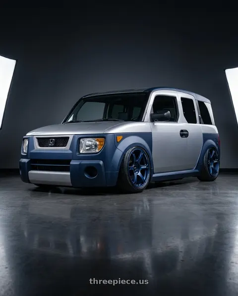 2006 Honda Element with Volk Racing TE037 6061 5x114.3 18x8.5 +35 MAG BLUE wheels