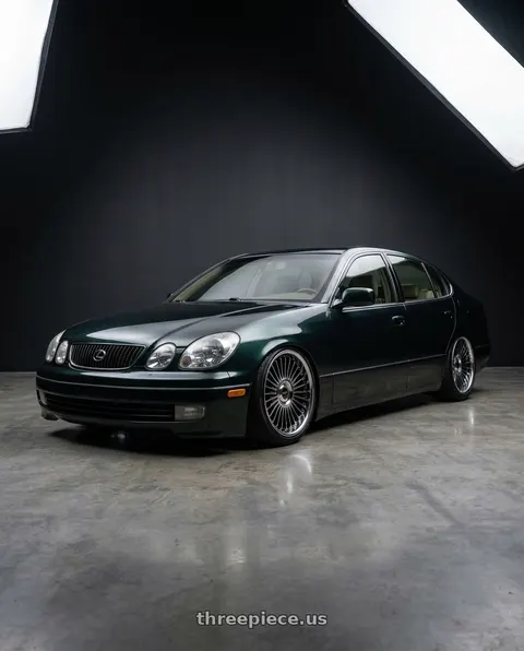 2002 Lexus GS430 with Work Emitz Black Polish 5x100 19x9.0 +22 wheels