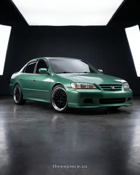 2002 Honda Accord EX with KATANA RACING KR06 5x114.3 18x8 +40 Glossy Black Machined Lip wheels