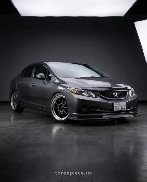 2015 Honda Civic LX with Konig Hypergram 5x114.3 17x8+45 Metallic Carbon w/ Machined Lip wheels