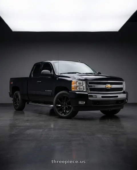 2012 Chevrolet Silverado 1500 with OE Wheels CA90 6x139.7 20x9+28 Black wheels