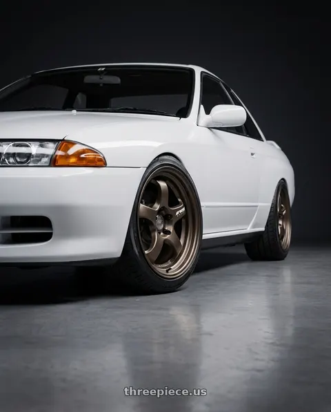 1990 Nissan Skyline with Work Meister S1R 4x100 16x6+45 A Disk Ashdot Titanium wheels