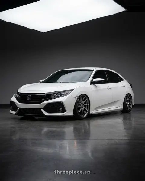 2019 Honda Civic with Aodhan AH09 5x114.3 18x8.5 +35 Hyper Black wheels