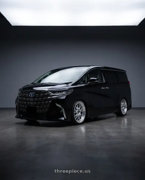 2024 Toyota Alphard black with BBS LM-R 5x120 21x10.0+35 Diamond Silver wheels