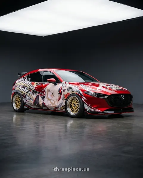 2026 Mazda 3 with BBS LM 5x114.3 17x7.5+38 Gold wheels