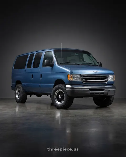 1996 Ford E-150 Econoline Club Wagon with Ion Type 171 5x139.7 16x8-5 Black/Machined Lip wheels